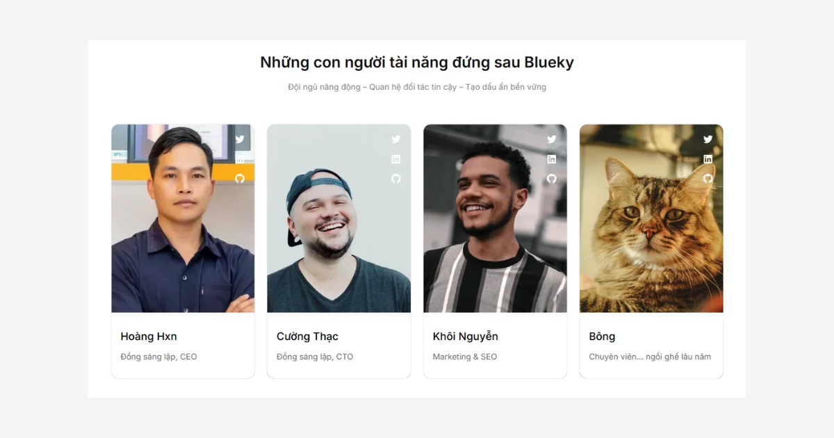 Thư Viện Mẫu HXN - Giới thiệu đội ngũ có hồ sơ & MXH