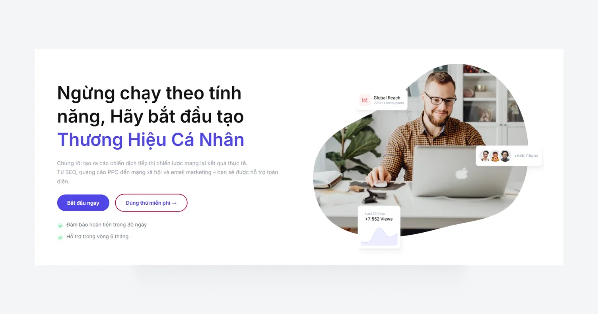 Thư Viện Mẫu HXN - Phần thu hút có hình minh họa và danh sách tính năng