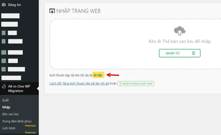 Plugin Big File Uploads tăng giới hạn
