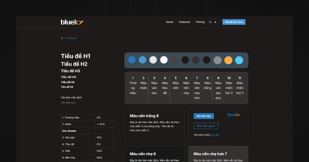 Blueky Colorkit - Tao bang mau trang web